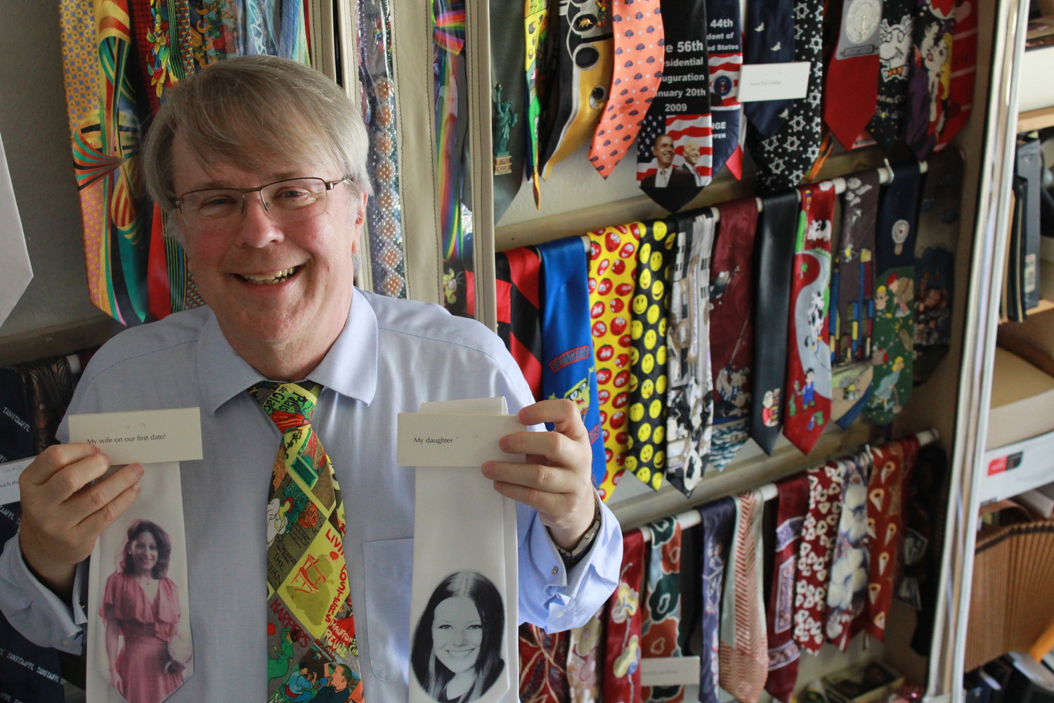 Ponte Vedra resident Edward Mickolus displays his collection of 1,700 wacky, eccentric and downright preposterous neckties.